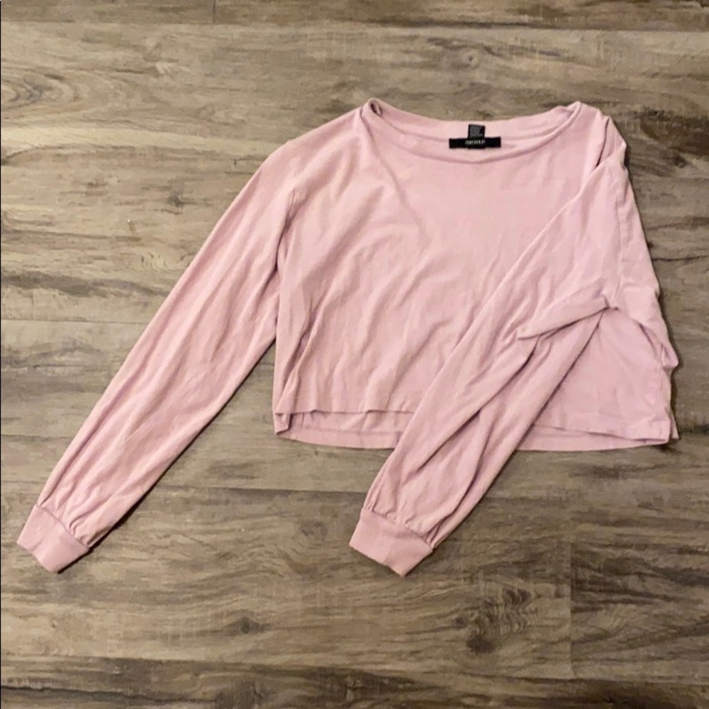 Forever21 cropped lavender long sleeve top